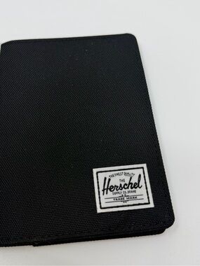 Herschel Supply Co Black Canvas Passport Holder Travel Wallet